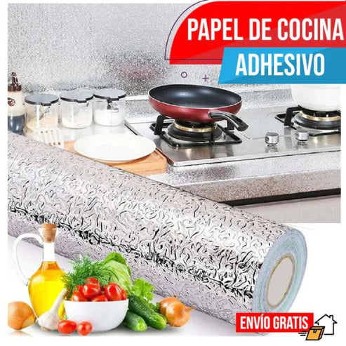 PAPEL ALUMINIO AUTOADHESIVO, PARA UNA UNA COCINA LIMPIA Y SIN GRASA