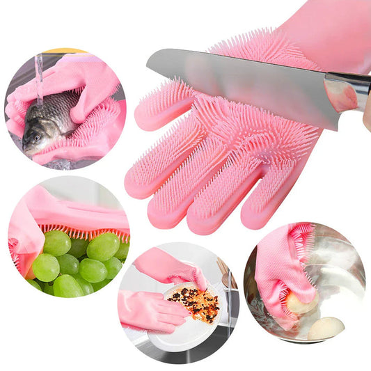 Guantes Mágicos de Silicona para Lavar los Platos